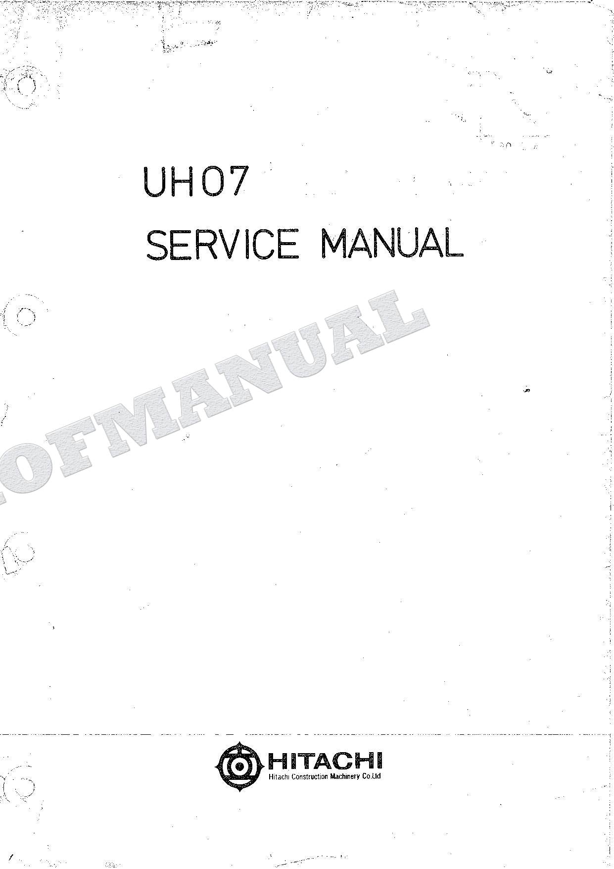 HITACHI UH07 Hudraulic Excavator Service manual