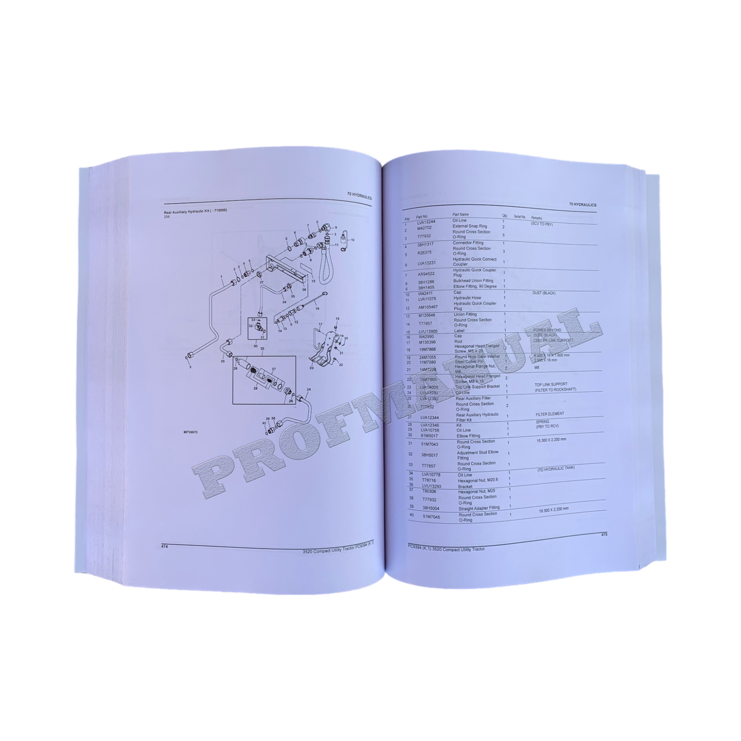 JOHN DEERE 3520 TRAKTOR ERSATZTEILKATALOGHANDBUCH