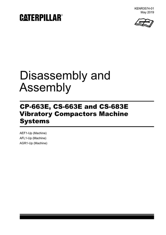 Caterpillar CP-663E Compactor Disassembly Assembly Service Manual KENR3574