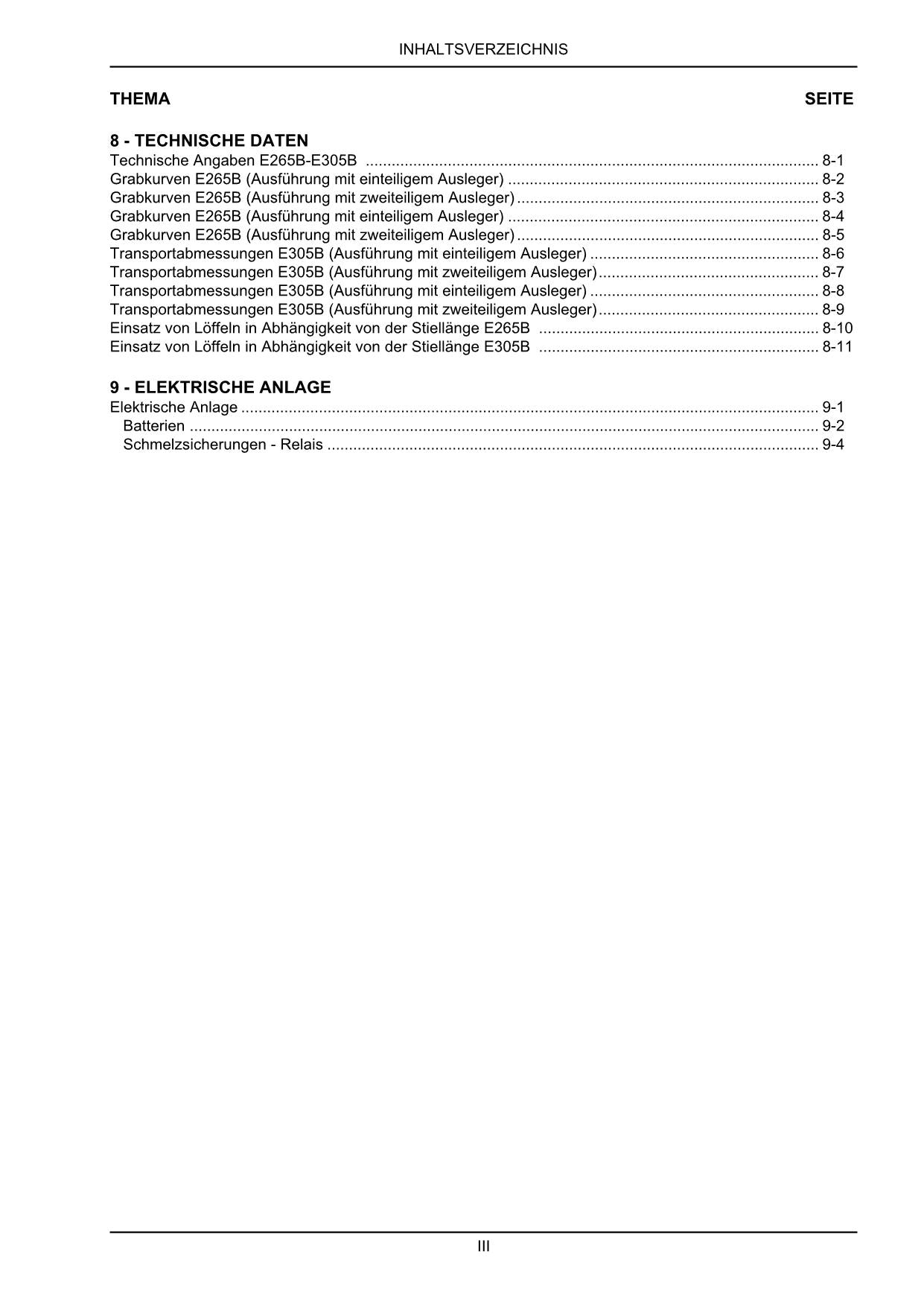 New Holland E265B E305B Bagger Manuel d'instructions