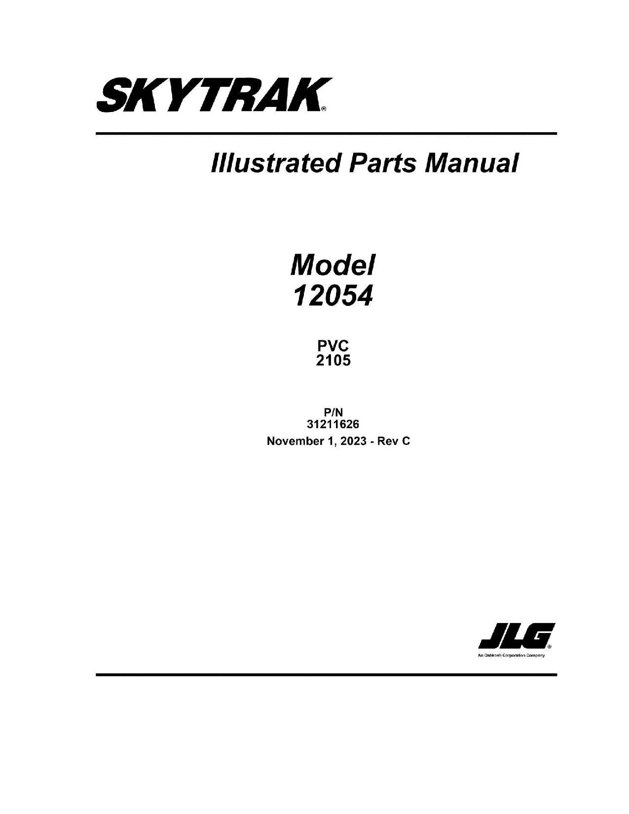 SKYTRAK 12054 Telehandler Parts Catalog Manual 31211626