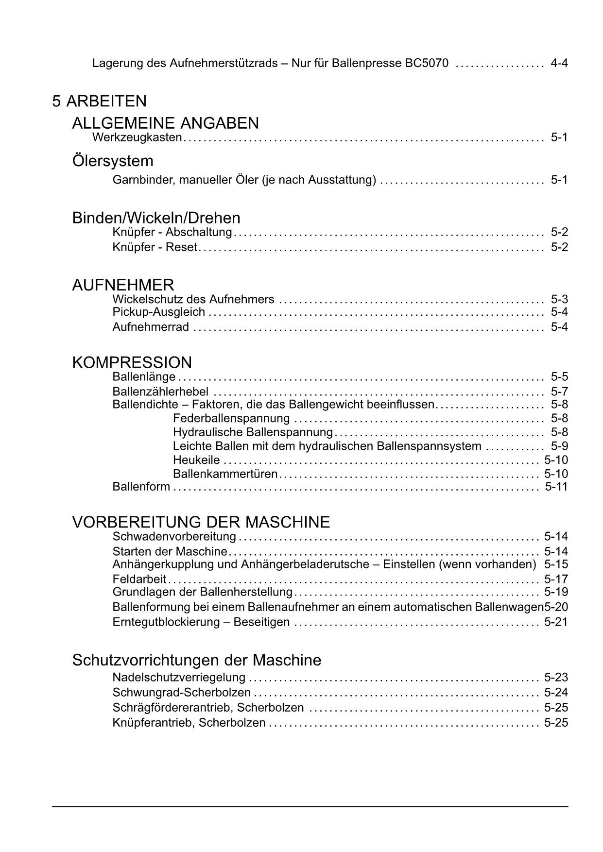 New Holland BC5060 BC5070 Quaderballenpresse Manuel d'instructions