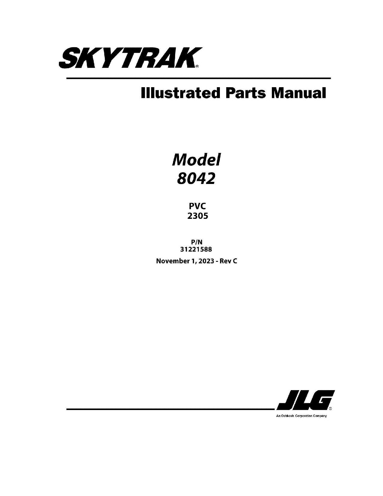 SKYTRAK 8042 Telehandler Parts Catalog Manual 31221588