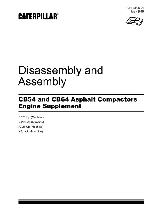 Caterpillar Cat CB54 CB64 Compactor Engine Suppl Disassem Assem Service Manual