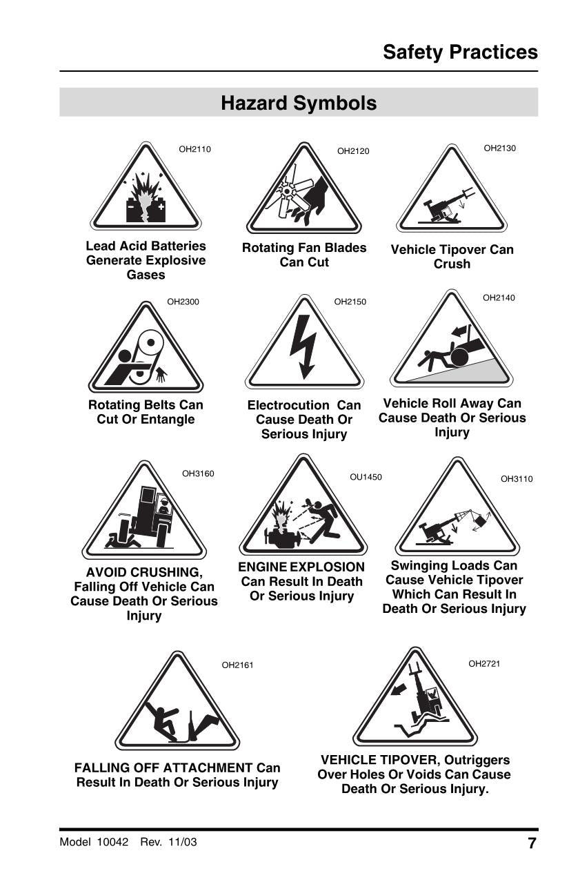 SKYTRAK 10042 Telehandler Maintenance Operation Operators Manual 8990501