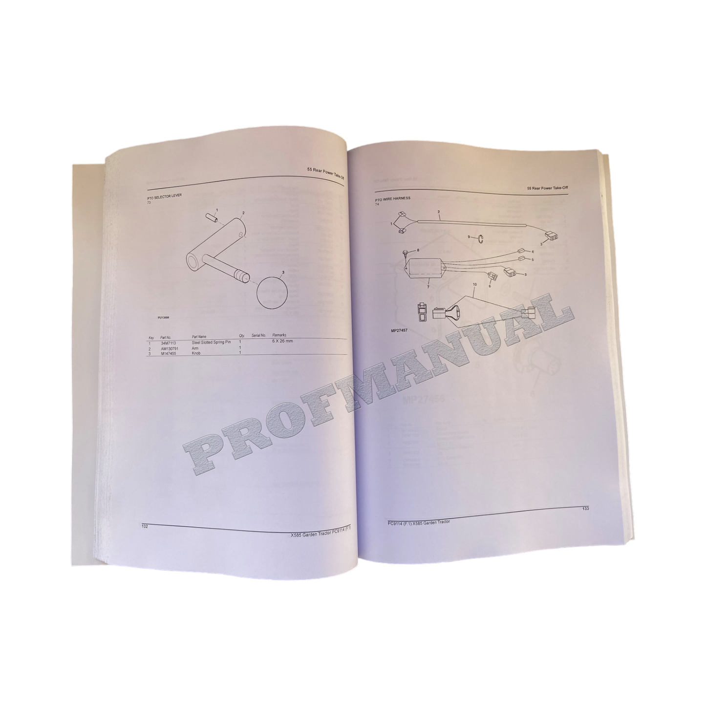 JOHN DEERE X585 TRAKTOR ERSATZTEILKATALOGHANDBUCH 