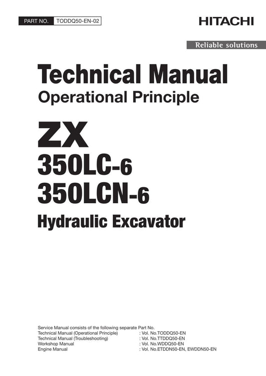 Hitachi ZX350LCN-6 Excavator Operational Principle Service manual TODDQ50-EN-02