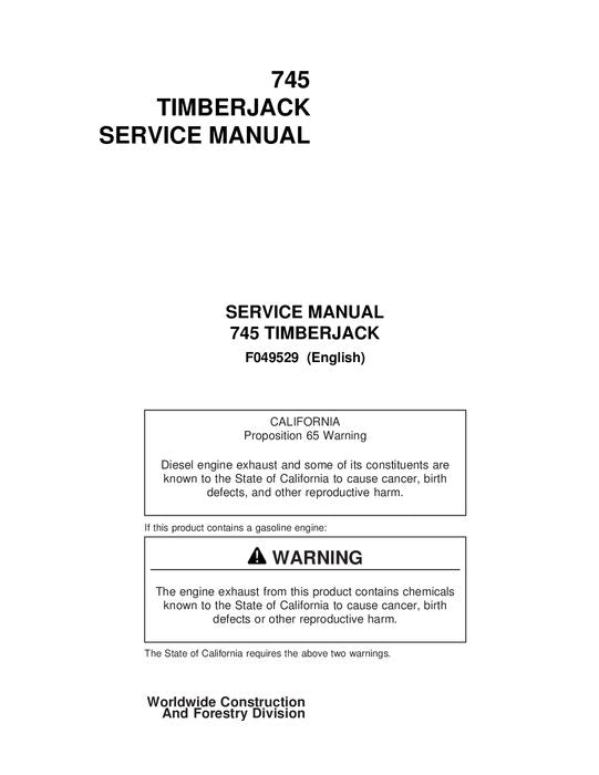 JOHN DEERE 745 ERNTEKOPF SERVICE-REPARATURHANDBUCH F049529