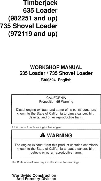 JOHN DEERE 635 735 KNUCKLEBOOM LOADER SERVICE REPAIR MANUAL