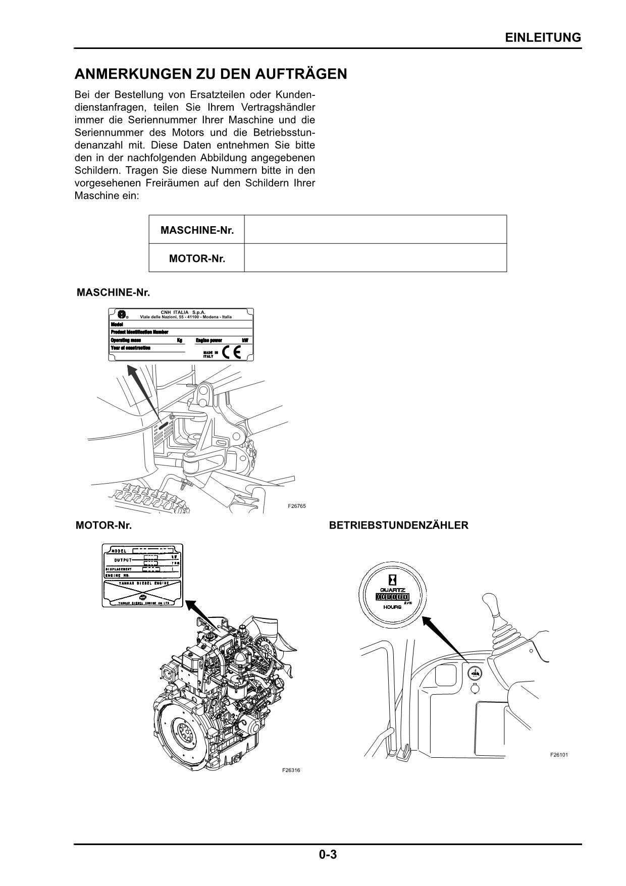 New Holland E20 2SR E22 2SR E27 2SR Bagger Manuel d'instructions