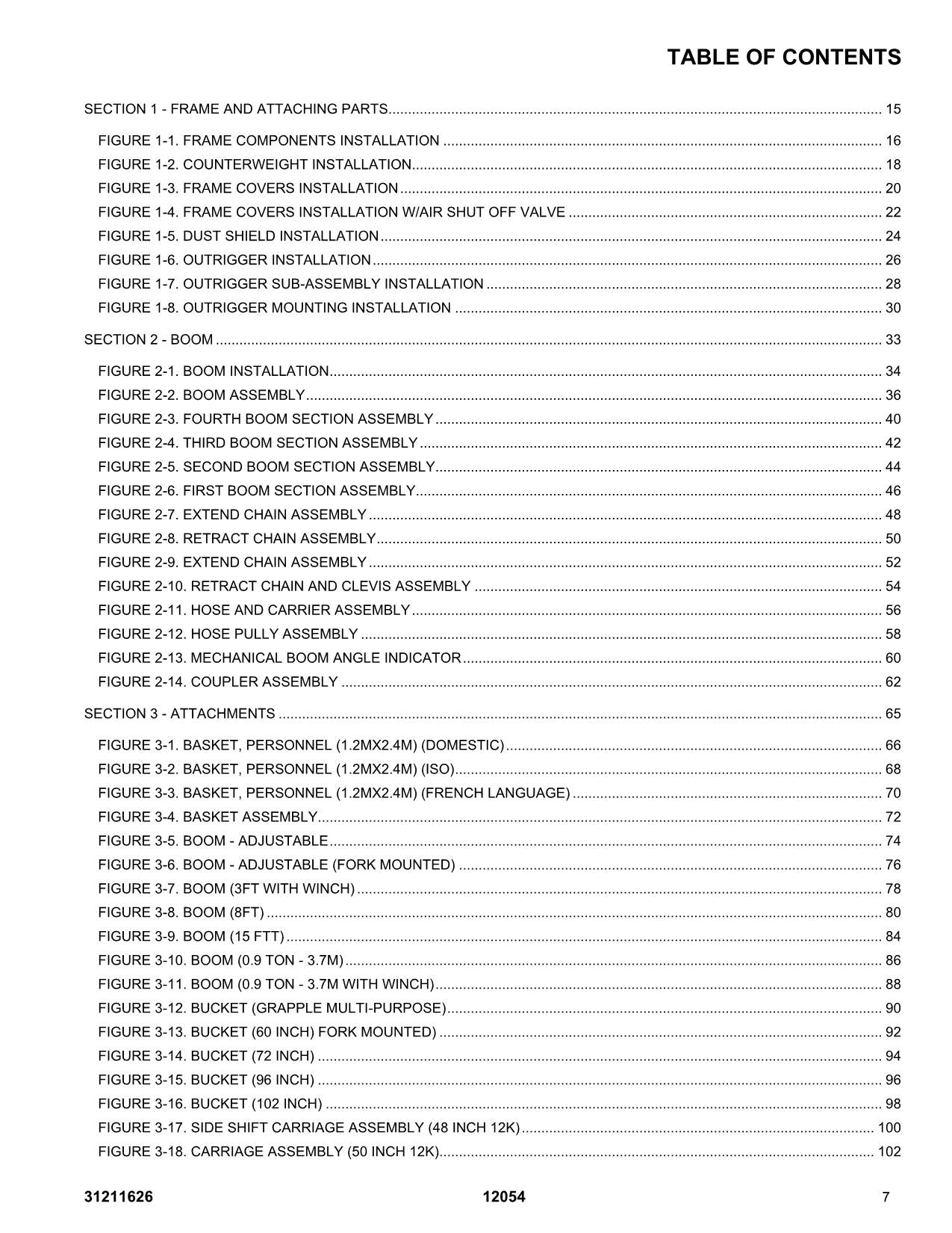 SKYTRAK 12054 Telehandler Parts Catalog Manual 31211626