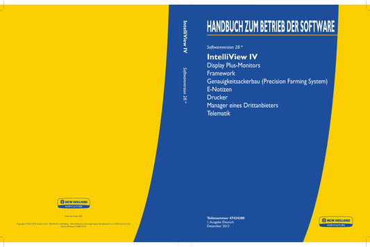 New Holland INTELLIVIEW IV Betriebsanleitung 47424380