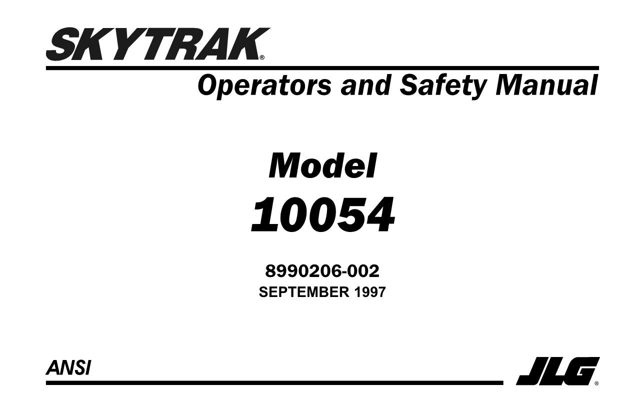 SKYTRAK 10054 Telehandler Maintenance Operation Operators Manual 8990206