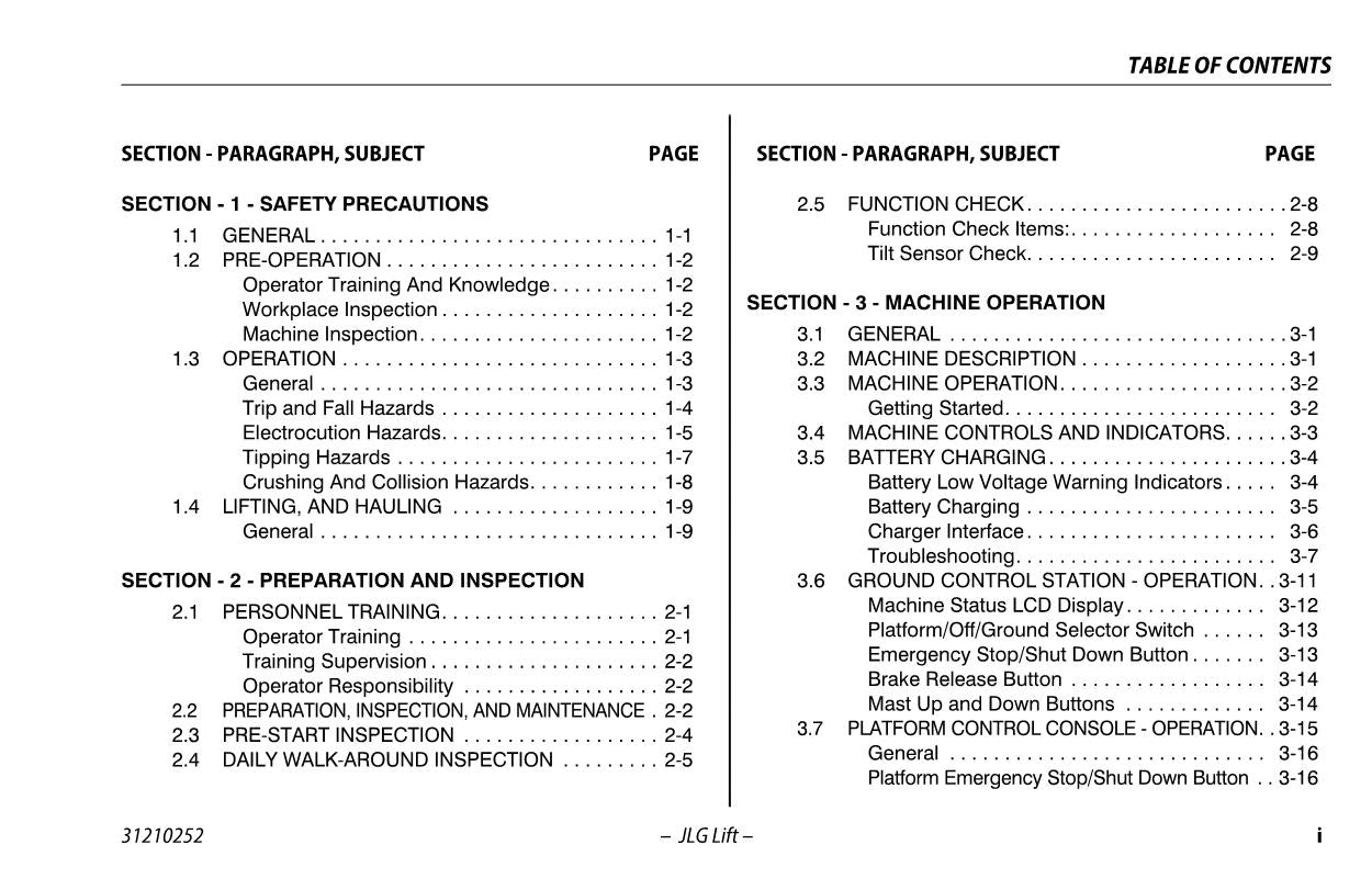 TOUCAN Duo Vertical Lift Maintenance Operation Operators Manual