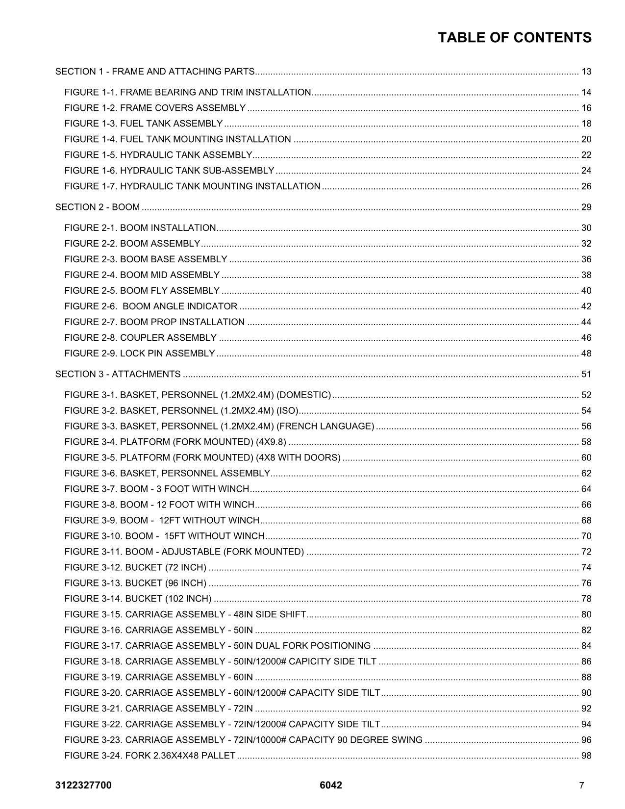 SKYTRAK 6042 Telehandler Parts Catalog Manual