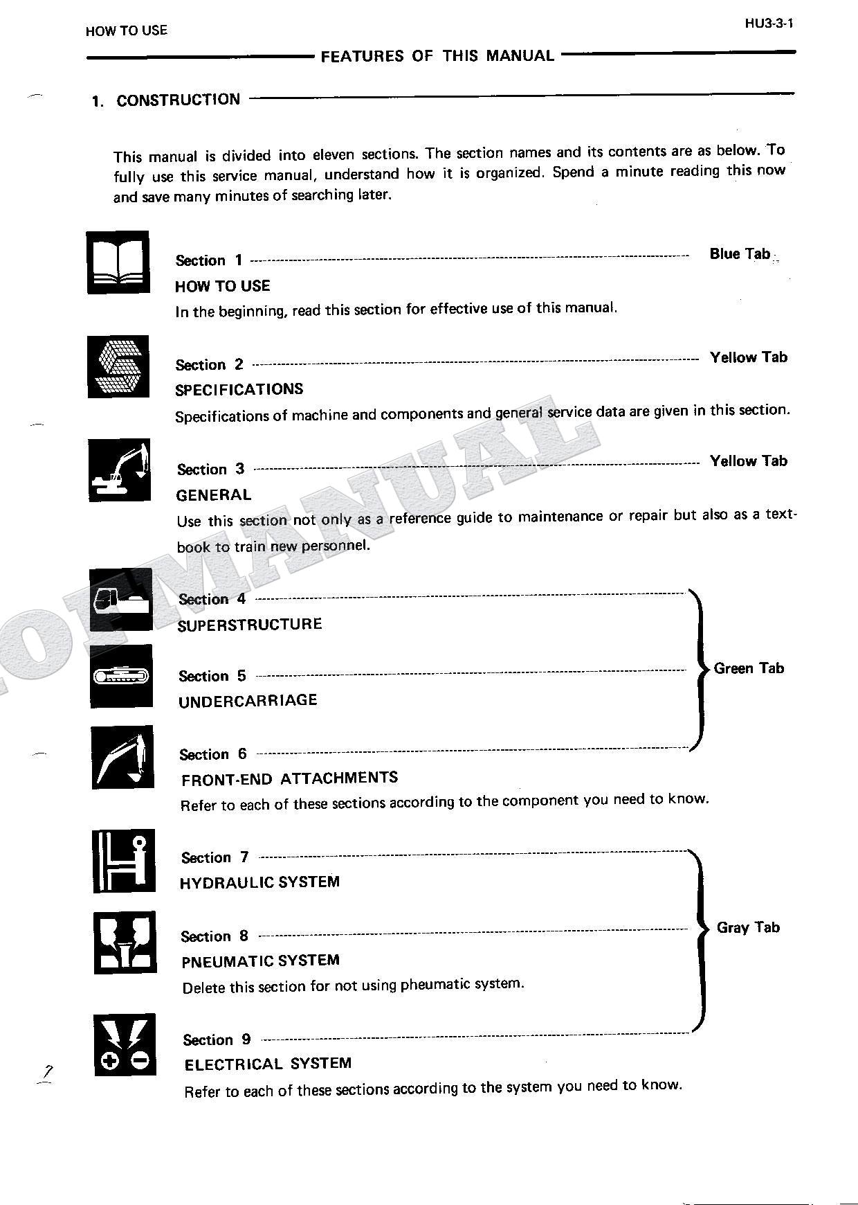 HITACHI EX300 Hudraulic Excavator Repair Service Manual