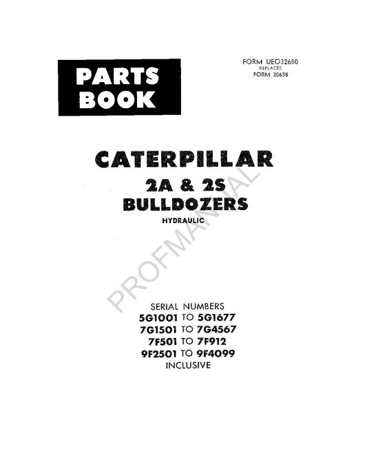 Catalogue de pièces hydrauliques pour bulldozer Caterpillar Cat 2A 2S