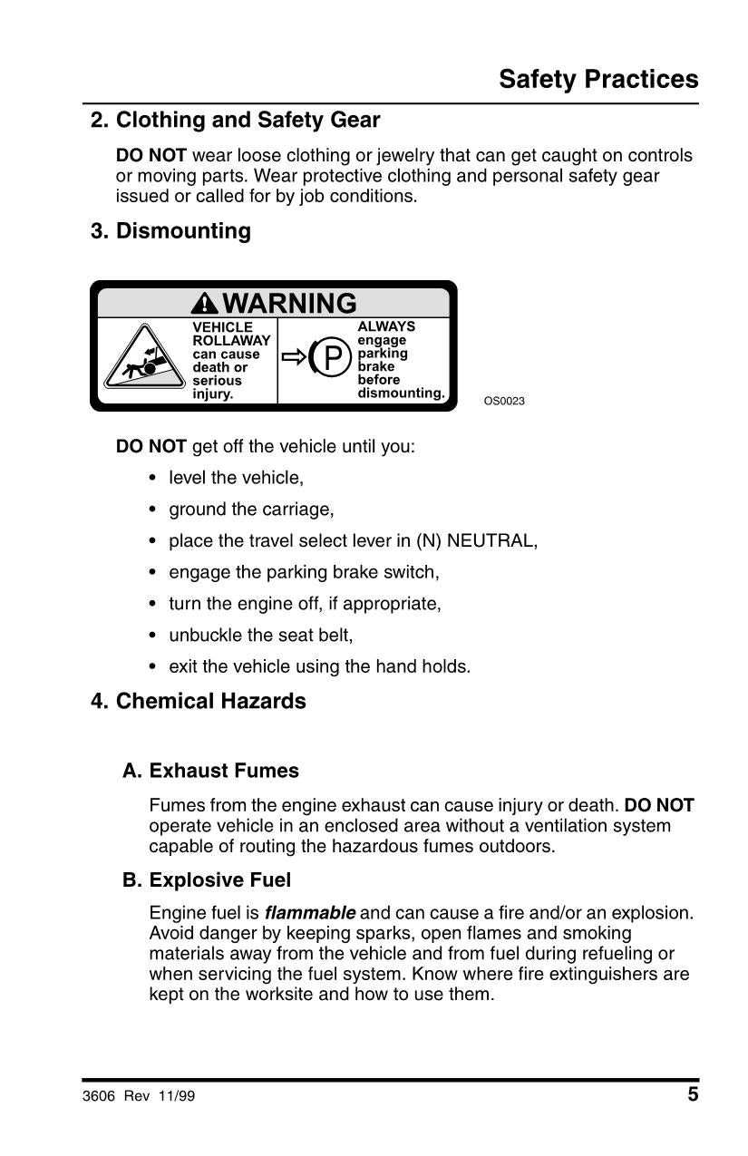 SKYTRAK 3606 Telehandler Maintenance Operation Operators Manual