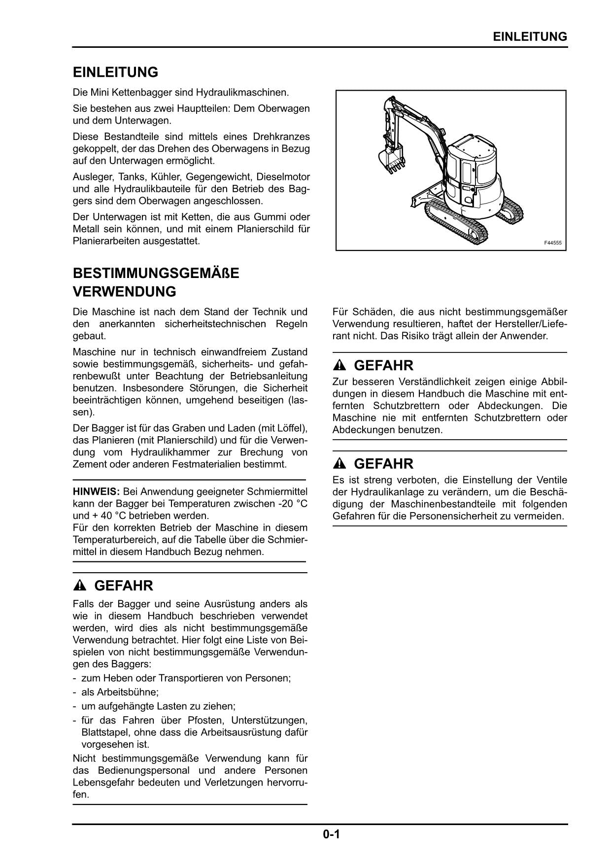 New Holland E20 2SR E22 2SR E27 2SR Bagger Manuel d'instructions