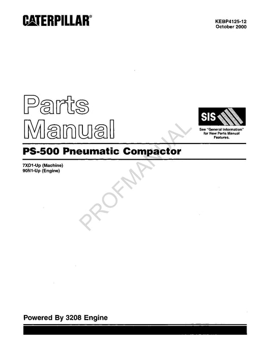 Caterpillar Cat PS 500 Pneumatic Compactor Parts Catalog Manual