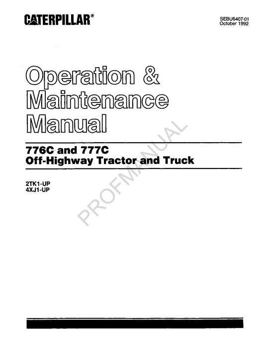 Manuel d'entretien du conducteur du camion tracteur tout-terrain Caterpillar Cat 776C 777C