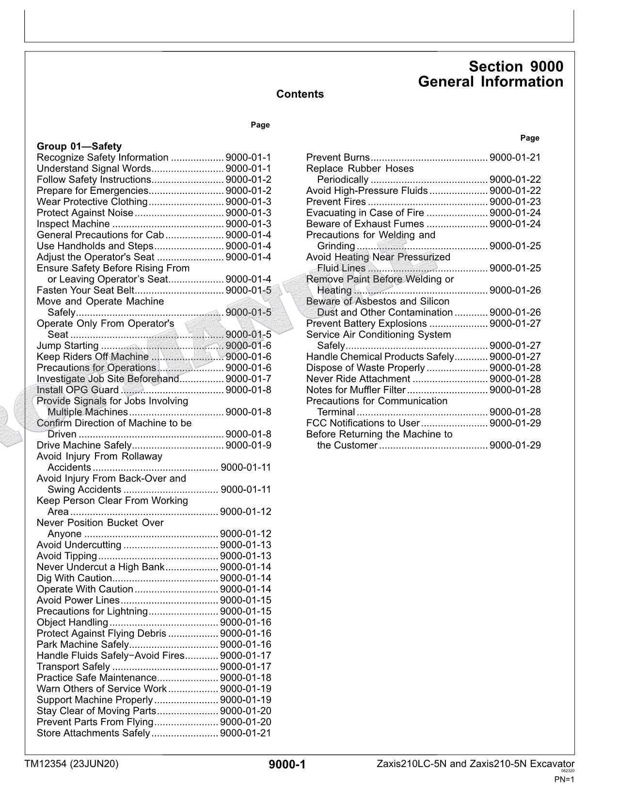 HITACHI ZX 210LC-5N 210-5N Excavator Operation Test Service manual