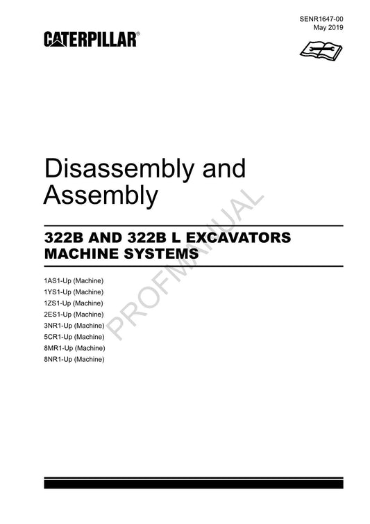 Manuel de démontage et d'assemblage de la pelle Caterpillar 322B 322B L