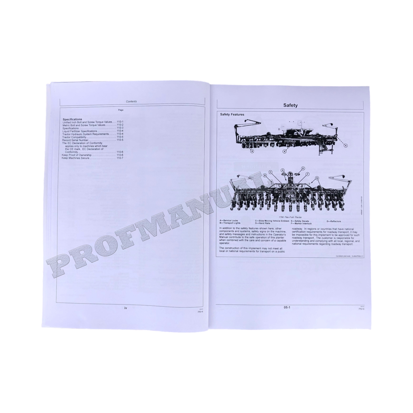 JOHN DEERE 1790 PLANTER OPERATORS MANUAL #6