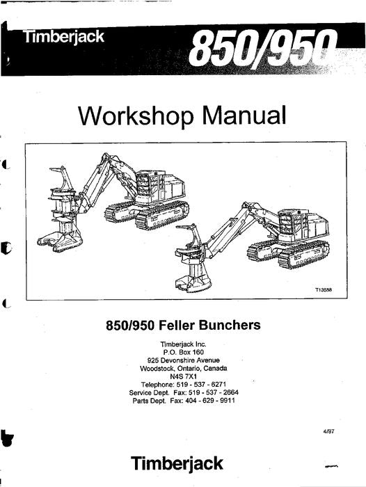 JOHN DEERE 850 950 TRACKED FELLER BUNCHER SERVICE MANUAL s-n 977000-997439