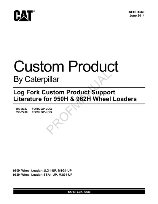 Caterpillar Cat Log Fork Support Parts Catalog Manual SEBC1560