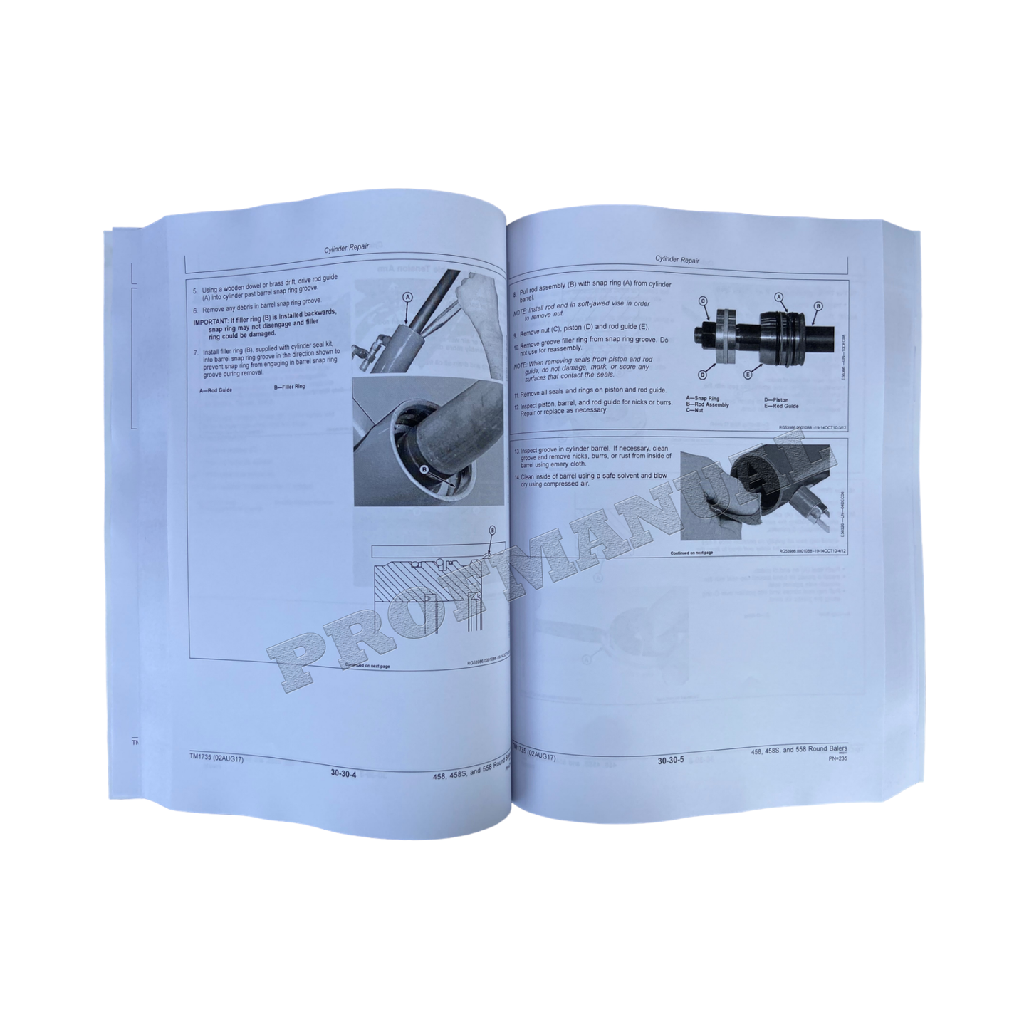 JOHN DEERE 458S 458 558 BALER REPAIR SERVICE MANUAL