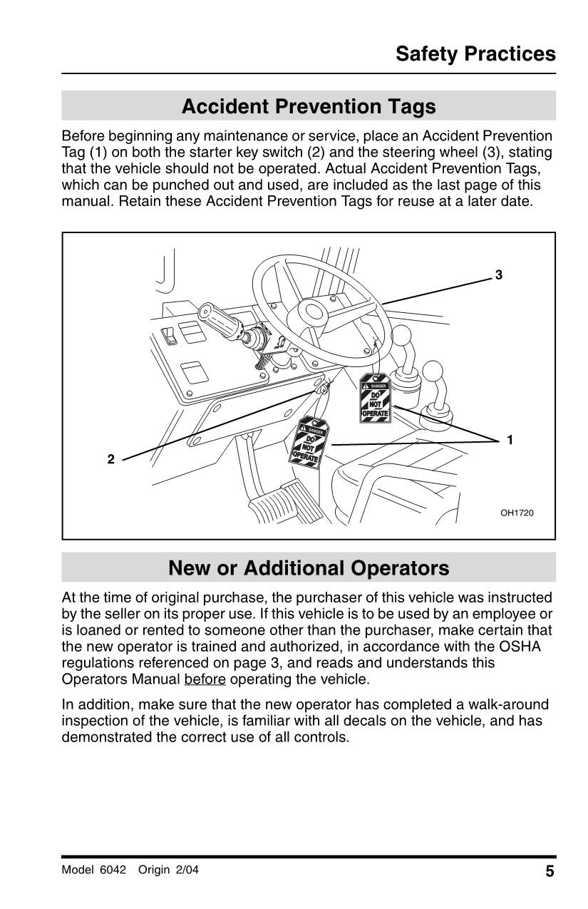 SKYTRAK 6042 Telehandler Maintenance Operation Operators Manual 3126022