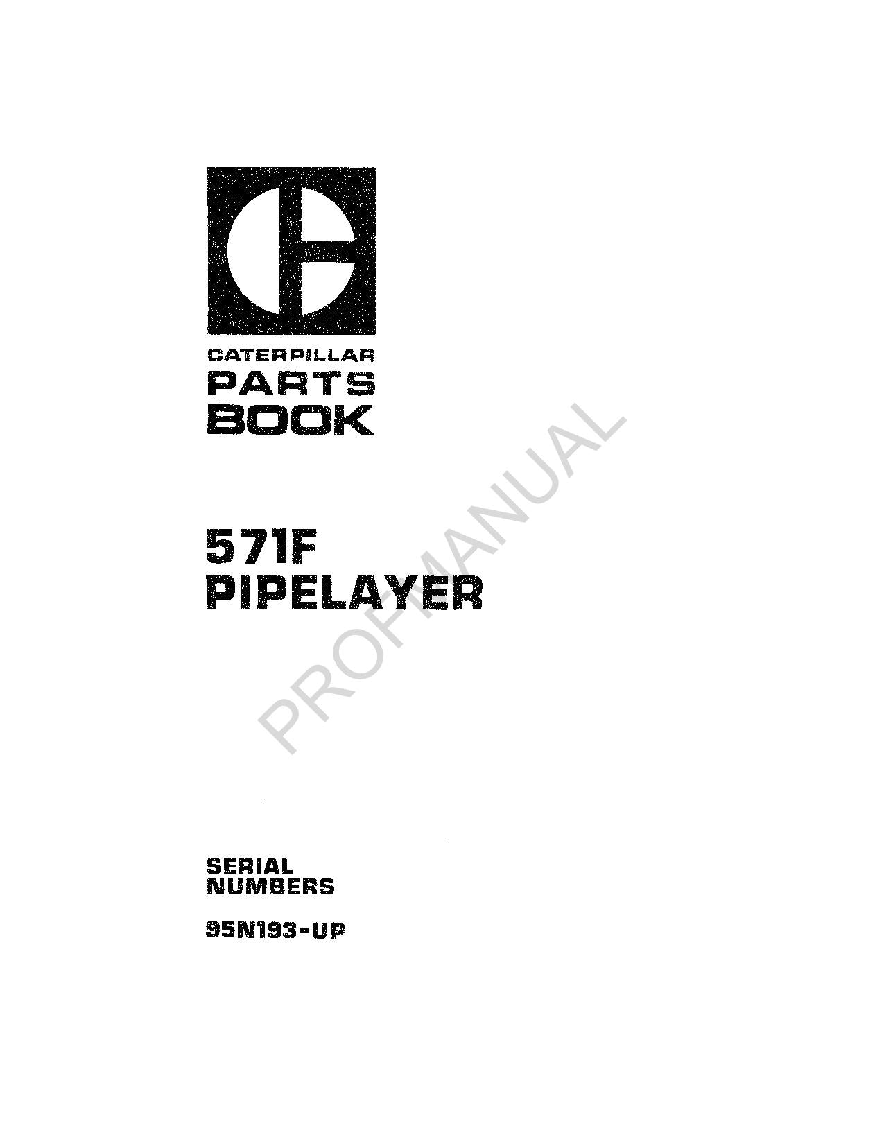 Caterpillar Cat 571F Pipelayer Parts Catalog Manual