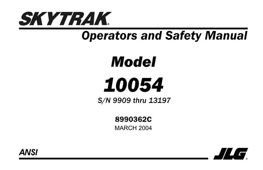 SKYTRAK 10054 Telehandler Maintenance Operation Operators Manual 8990362