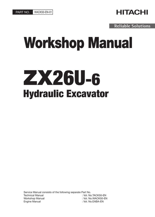 Hitachi ZX26U-6 Excavator Workshop Service Repair manual