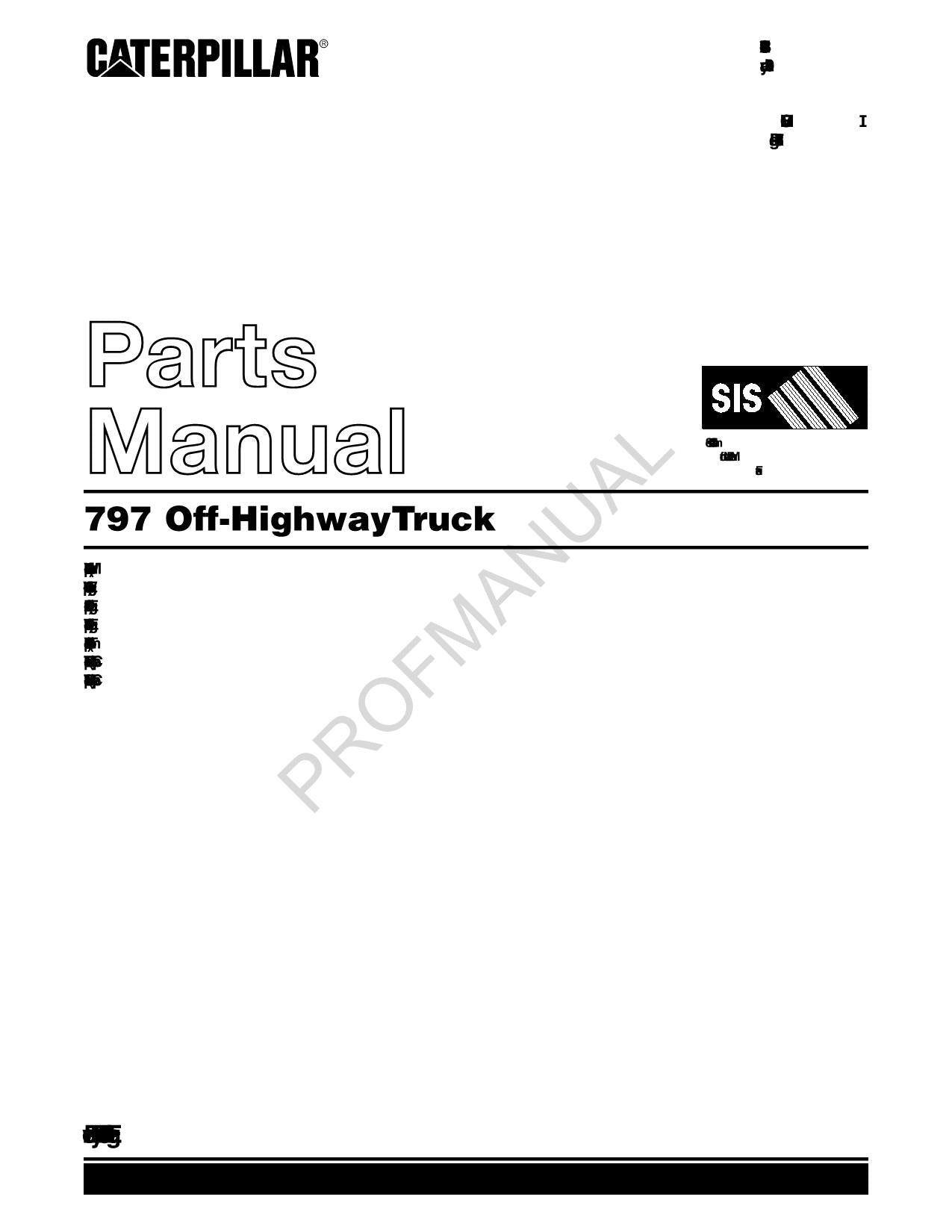 Manuel du catalogue des pièces détachées pour camions tout-terrain Caterpillar Cat 797 SEBP2792