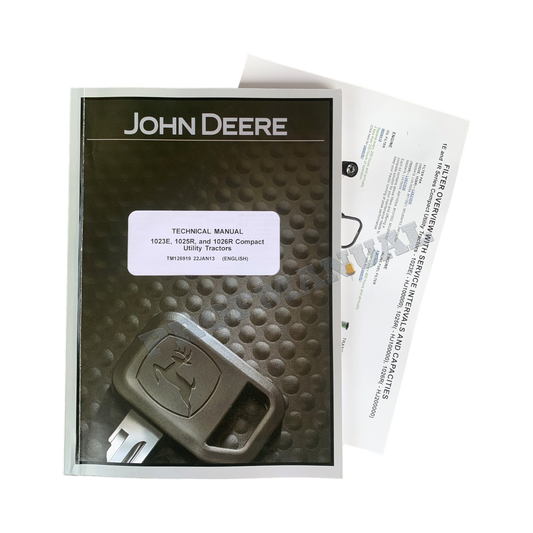 JOHN DEERE 1023E 1025R 1026R TRACTOR SERVICE MANUAL + !BONUS! TM126919