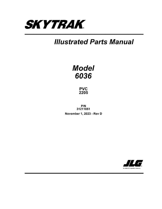 SKYTRAK 6036 Telehandler Parts Catalog Manual