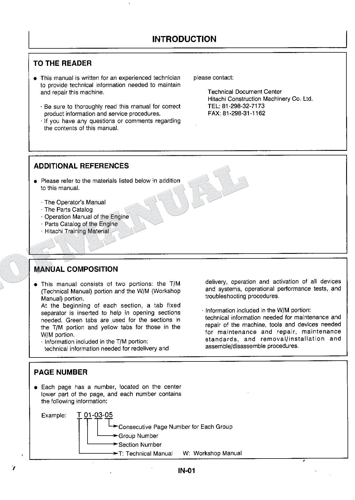 HITACHI EX200-3 Excavator Workshop Manual With information on Engine Repair