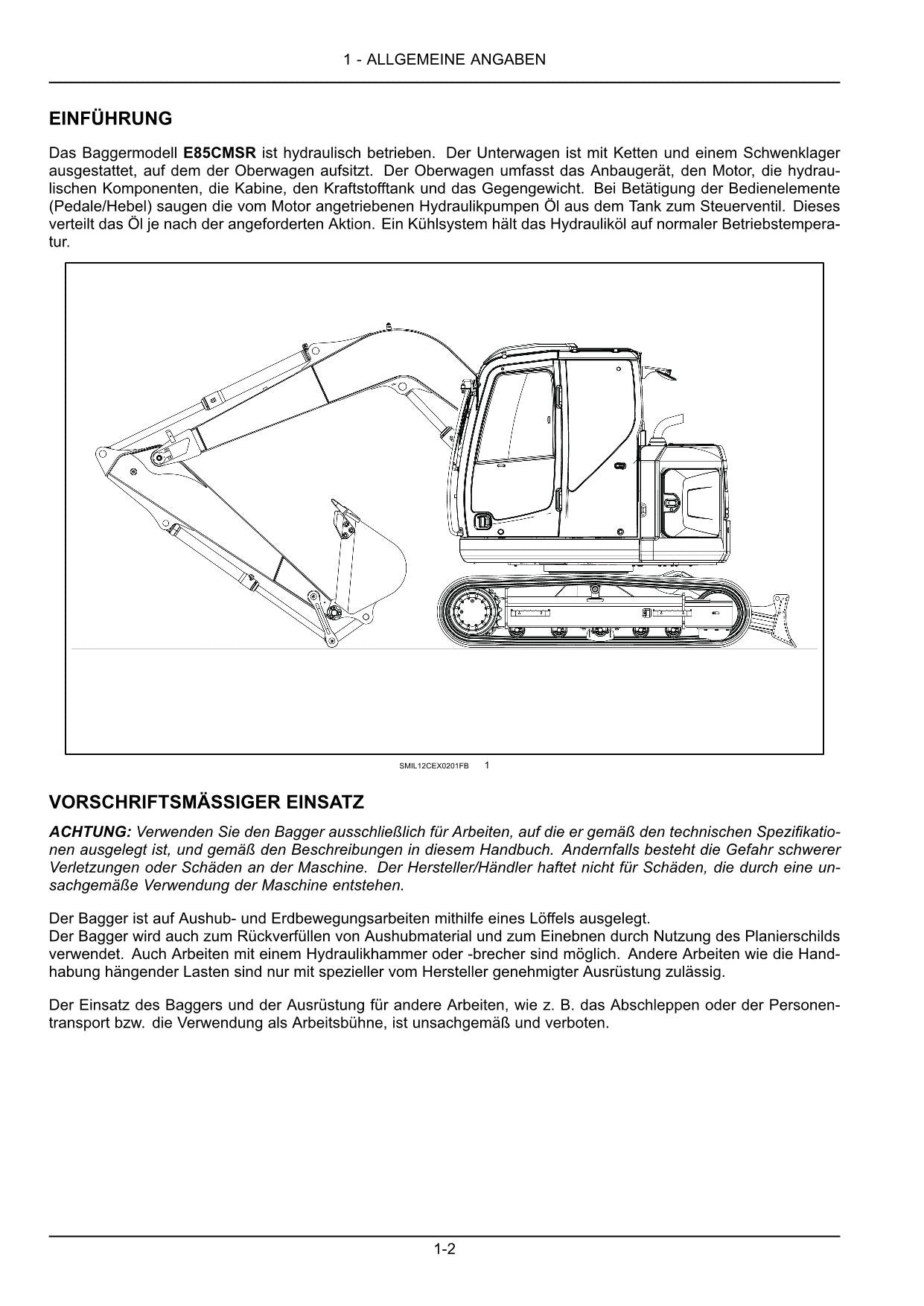 New Holland E85CMSR Bagger Manuel d'instructions