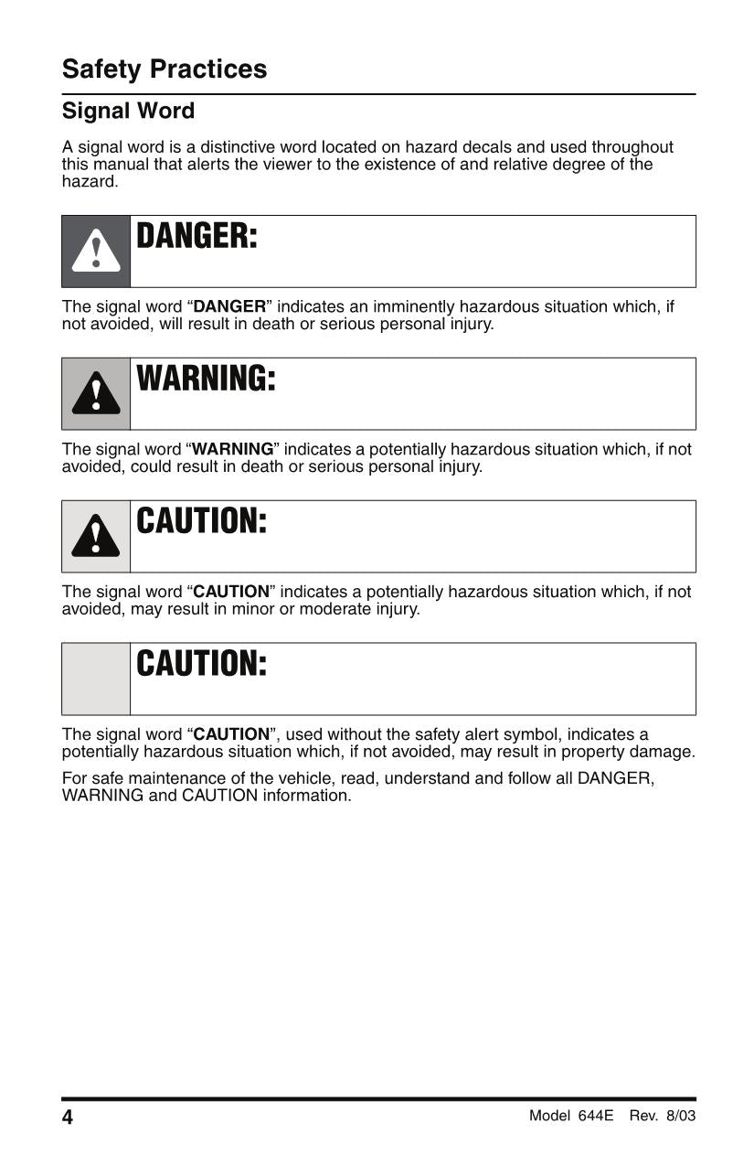 SKYTRAK 644E-38 Telehandler Maintenance Operation Operators Manual