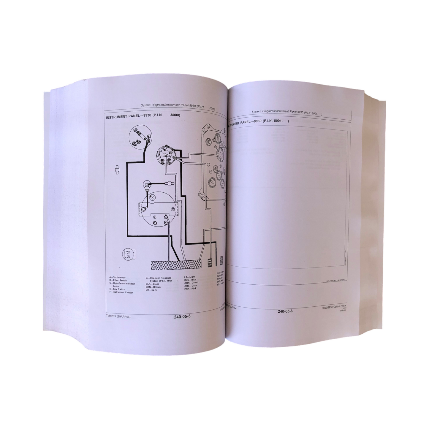 JONH DEERE 9920 9930 COTTON PICKER SERVICE MANUAL TM1283