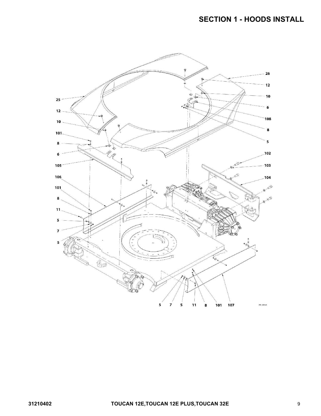 TOUCAN 12E 12E Plus 32E Vertical Lift Parts Catalog Manual