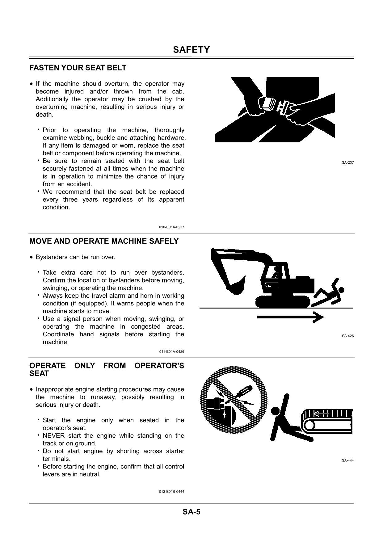 Hitachi EX60 to EX5500 EX60-2 to EX3500-2 UNDERCARRIAGE Excavator Service manual