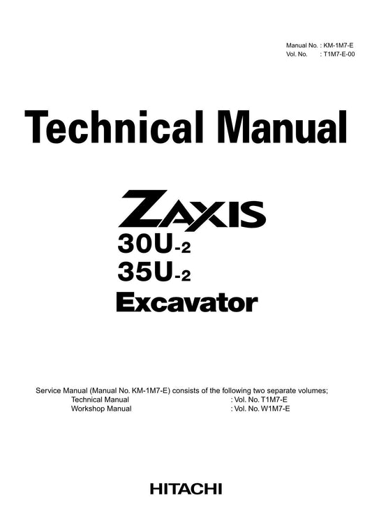 Hitachi ZX30U-2 ZX35U-2 Excavator Service Manual with Schemes