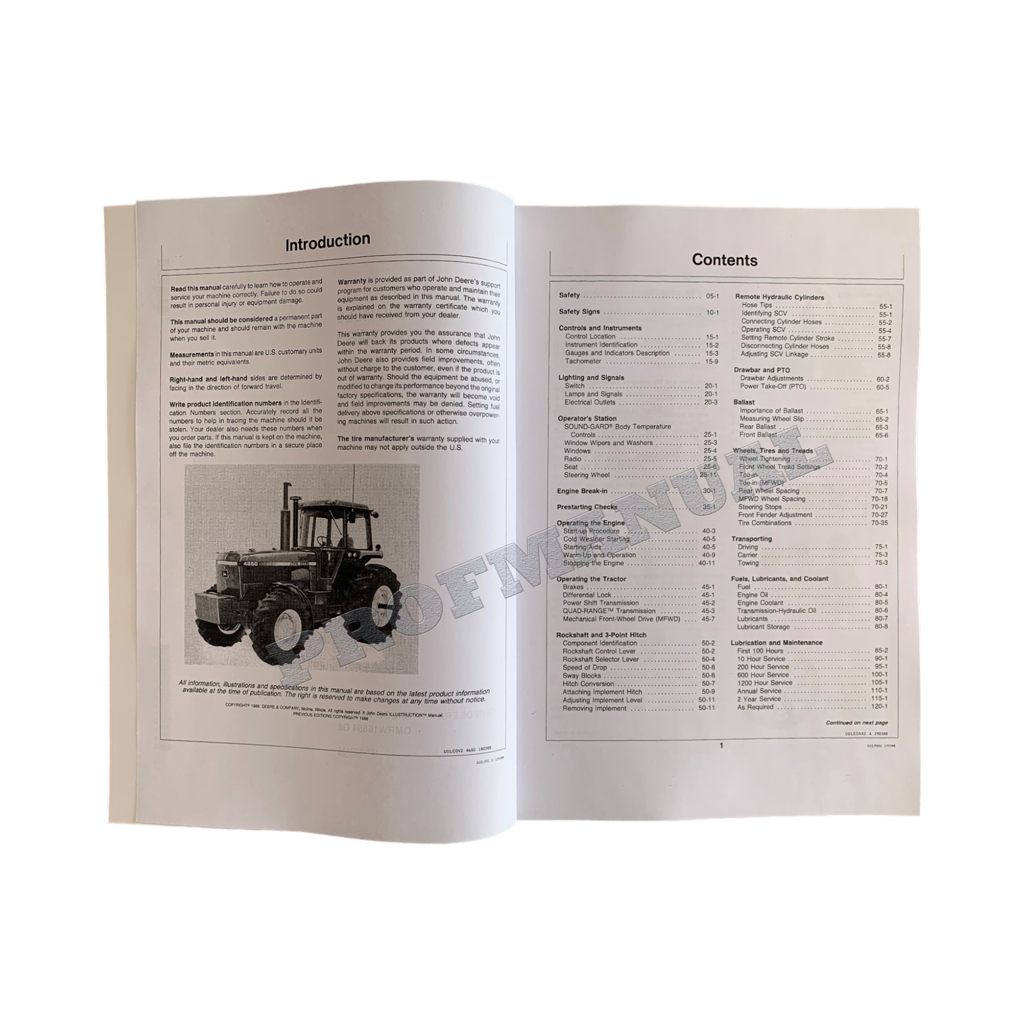 JOHN DEERE 4650 4850 TRAKTOR-BENUTZERHANDBUCH + !BONUS!