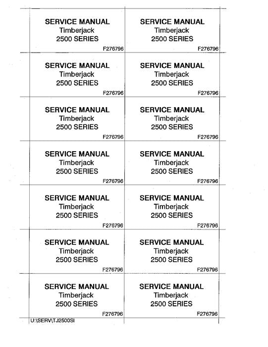 JOHN DEERE 2515 2518 2520 T25 TRACKED FELLER BUNCHER SERVICE MANUAL