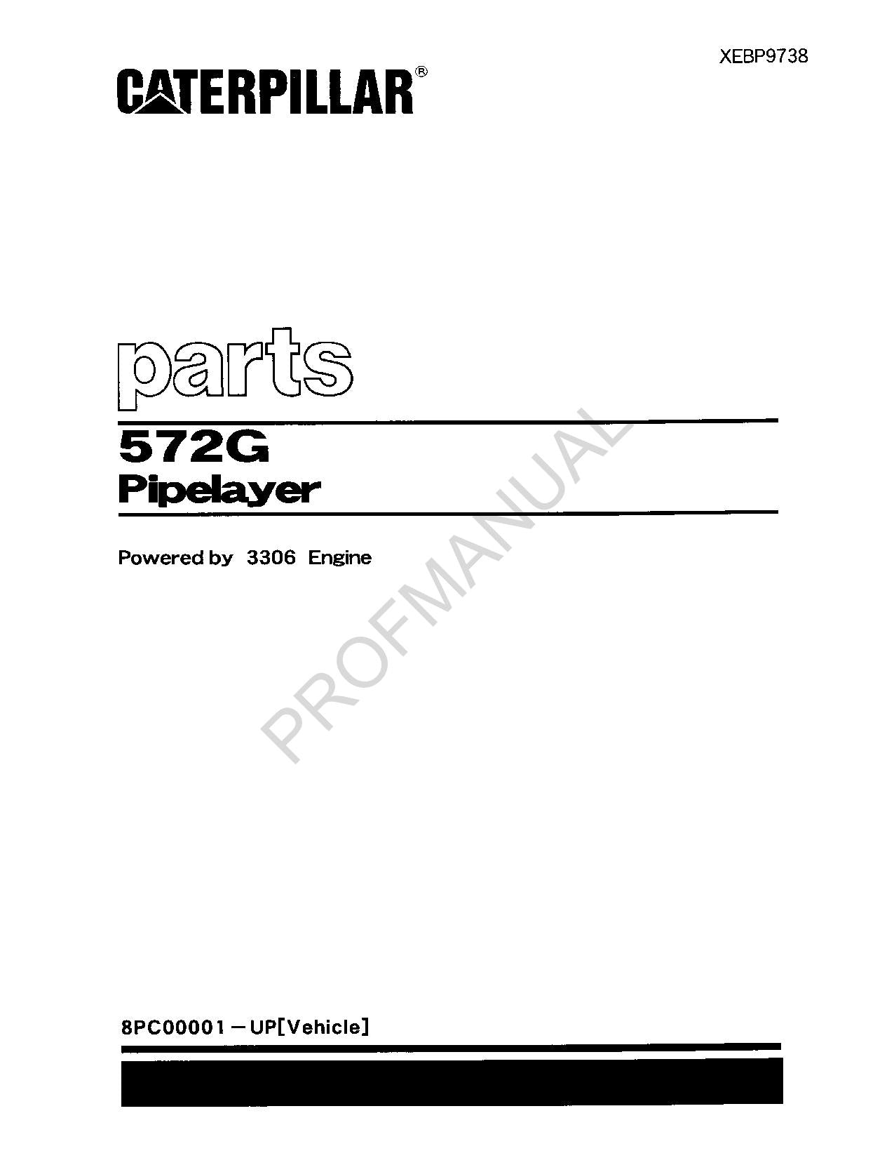 Caterpillar Cat 572G Rohrleger-Ersatzteilkatalog, Handbuch