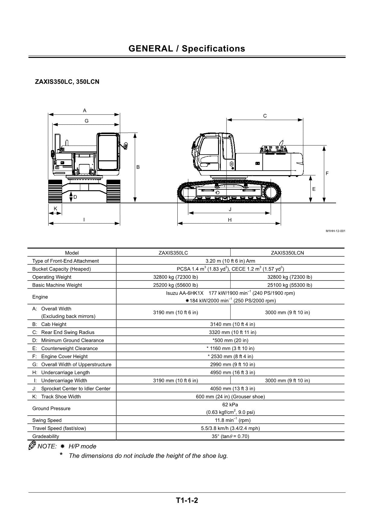 Hitachi ZX330 ZX330LC ZX350H ZX350LCH Excavator Operat Principle Service manual