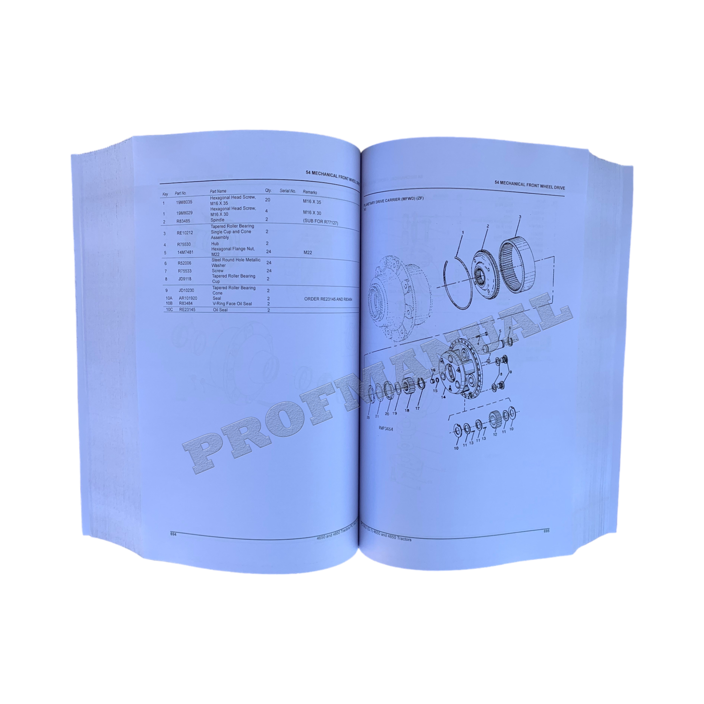 JOHN DEERE 4650 4850 TRAKTOR ERSATZTEILE KATALOGHANDBUCH 